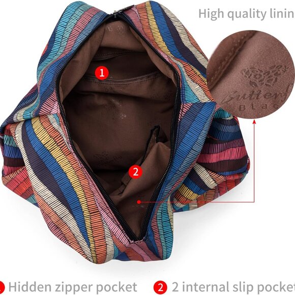 Premium Backpack for Women, Bohemia Style Fashion Casual Daypack Backpack, Small - Picture 4 of 6